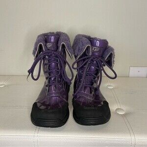 Ugg Adirondack III Patent Leather Winter Waterproof Boots Sparkly Purple Sz 6